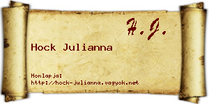 Hock Julianna névjegykártya